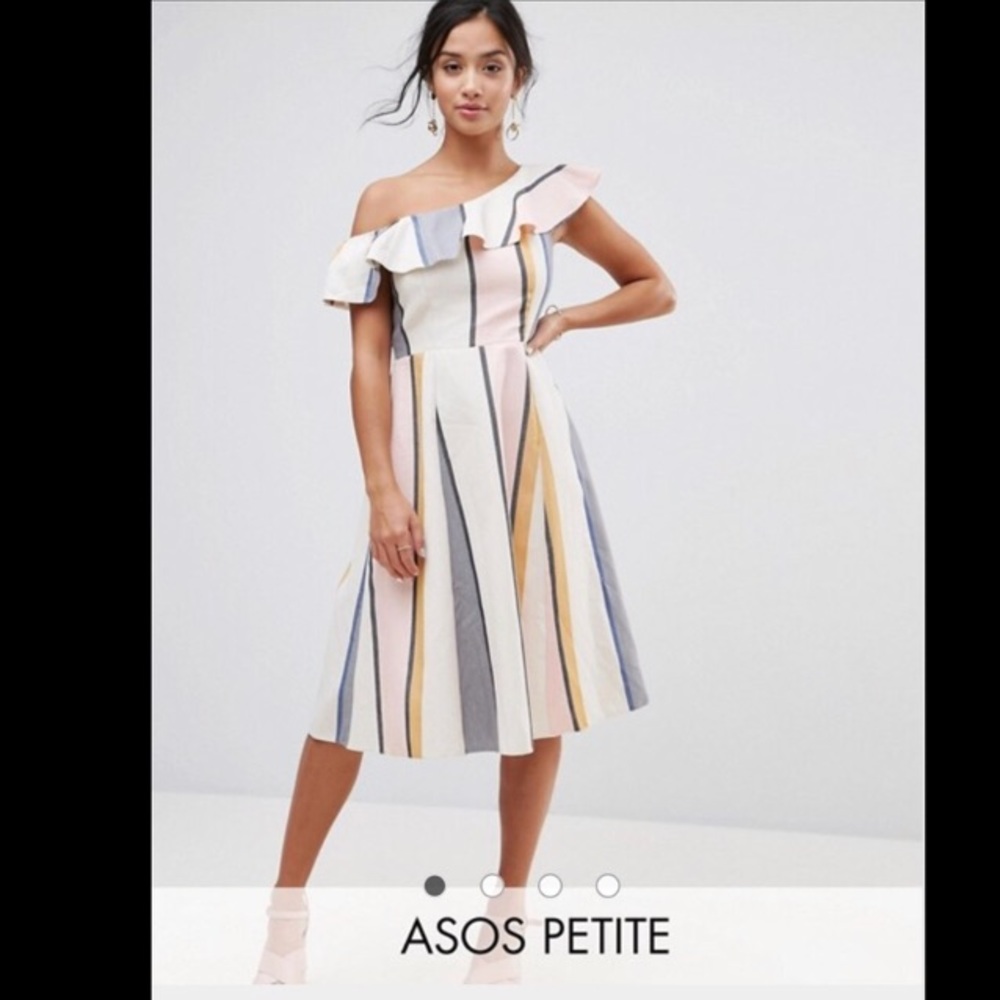 Asos Petite Ruffle, One Shoulder dress. Size 2